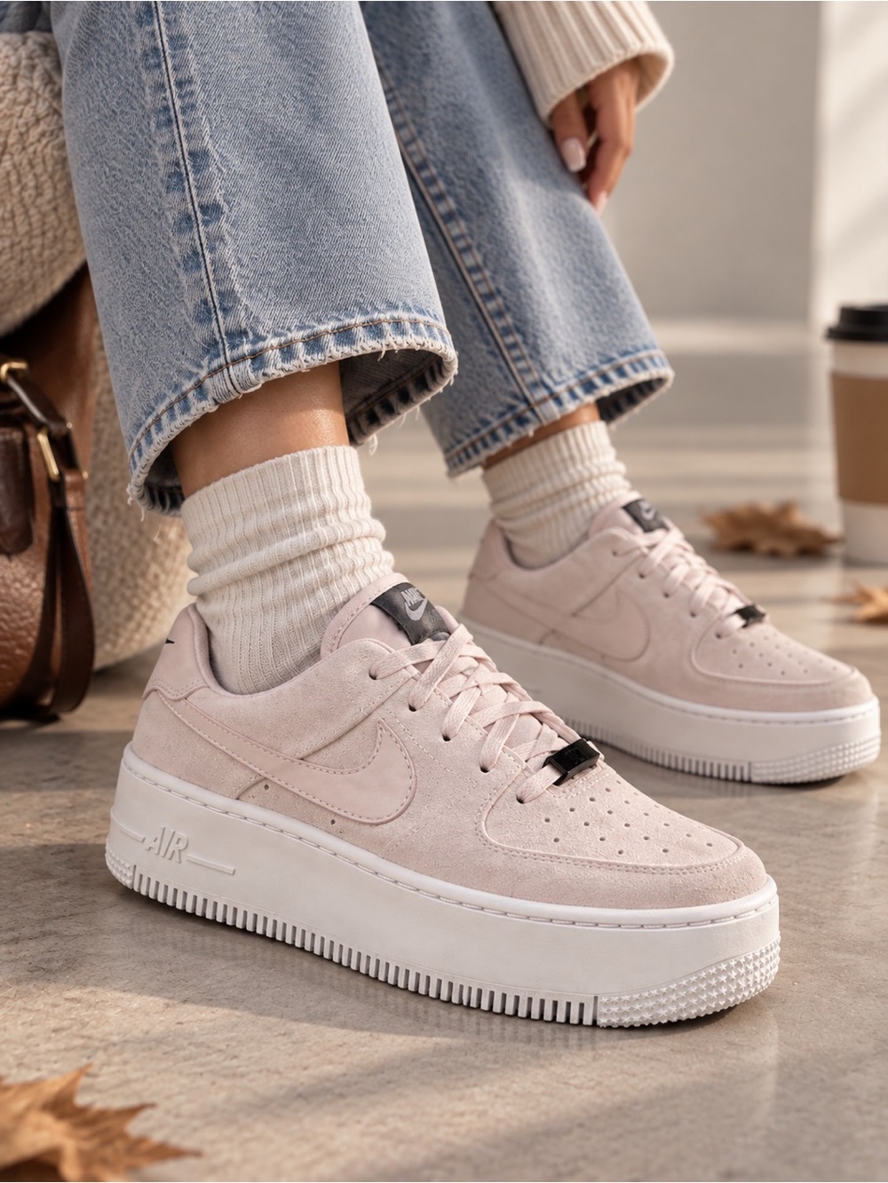 Nike Air Force 1 Sage Low Barely Rose Platform Sneakers Women’s 6.5
